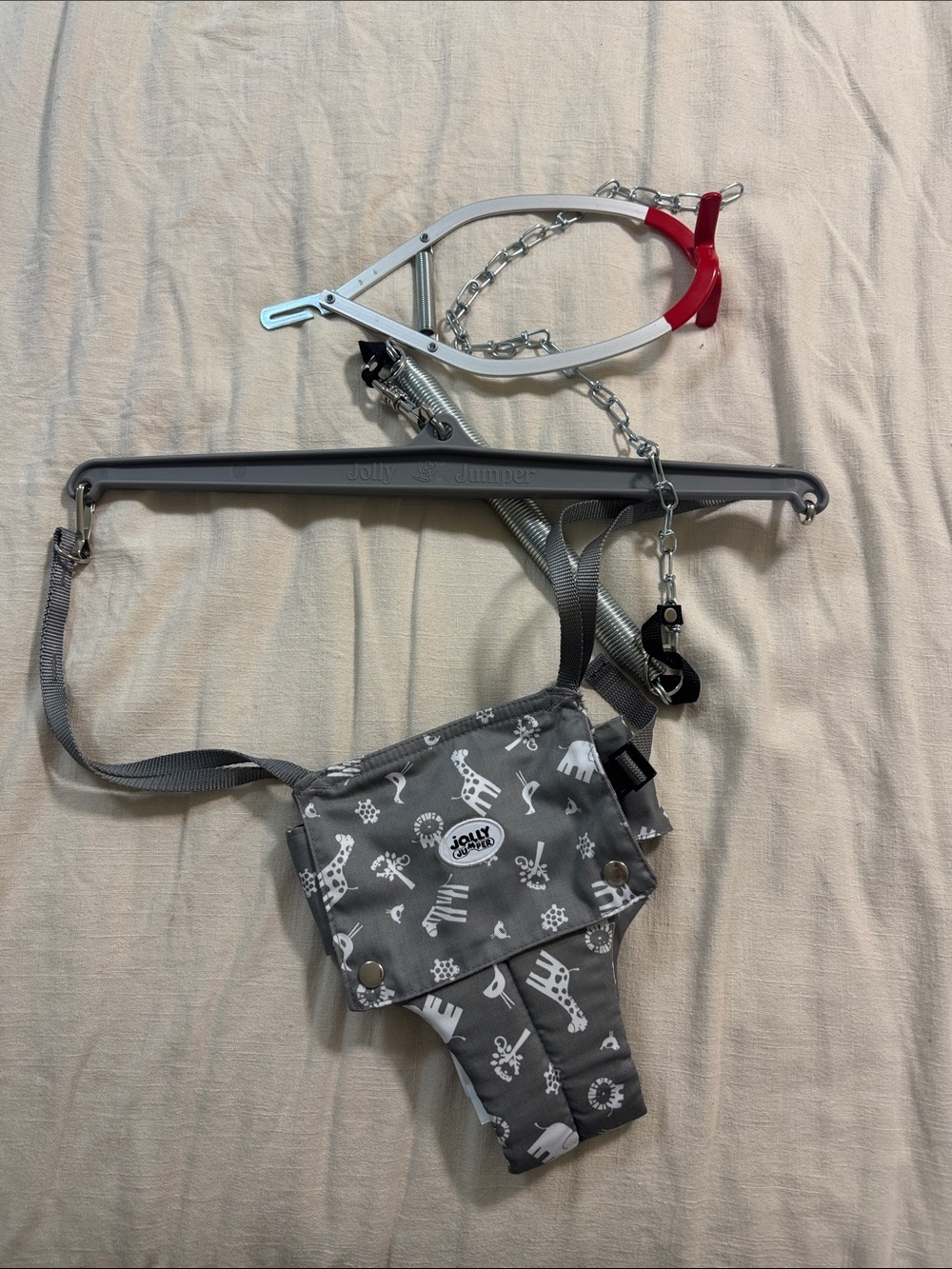 Jolly Jumper Baby Door Jumper - Gray Animal Print